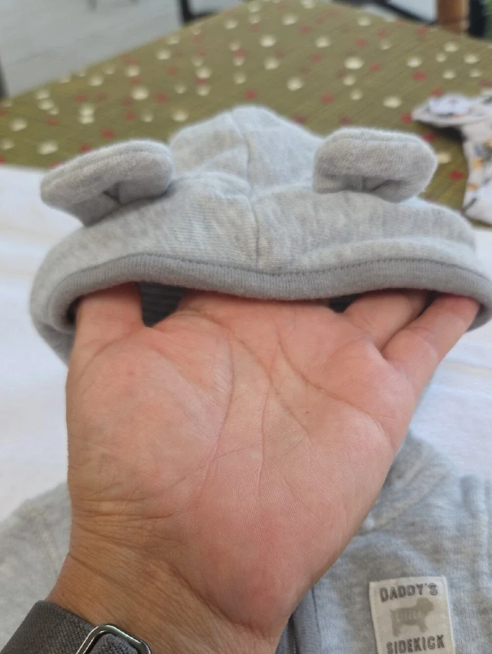 Carter's Gray Hooded Zip One-Piece (NB) and Brown Football Onsie Sz 0-3m